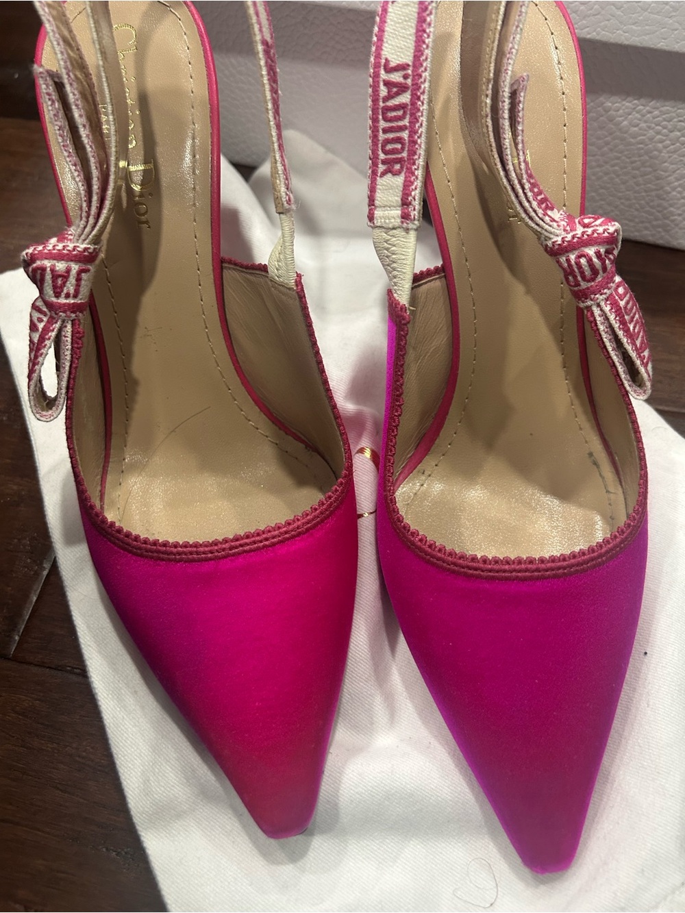 Dior J'Adior Fuchsia Pink Slingback Heels - Picture 3 of 8